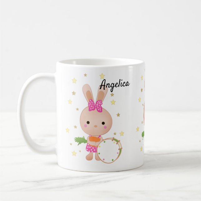Mug Mignon, Lapin, pagaie, anniversaire, salutation, i (Gauche)