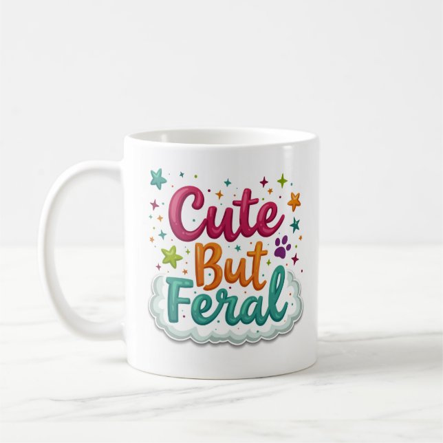 Mug mignon mais sauvage drôle et impertinent (Gauche)