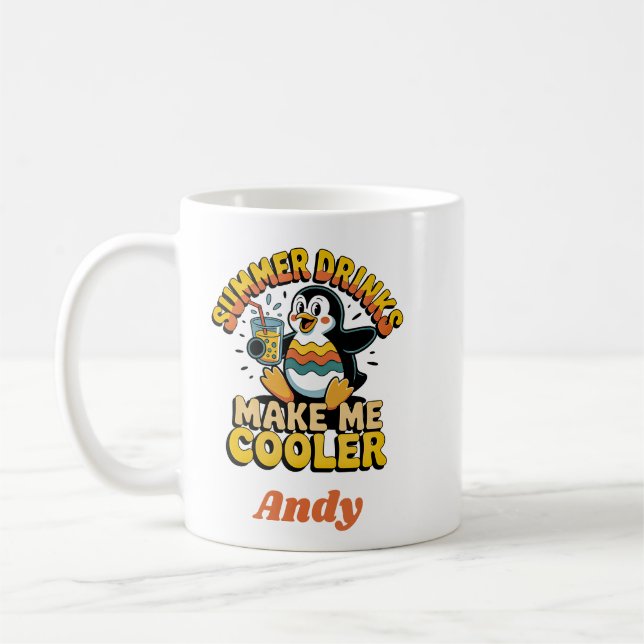 Mug Mignon Manchot Boissons D'été Me Rendent Plus Cool (Gauche)