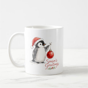Mug Mignon manchot de Noël avec ornement