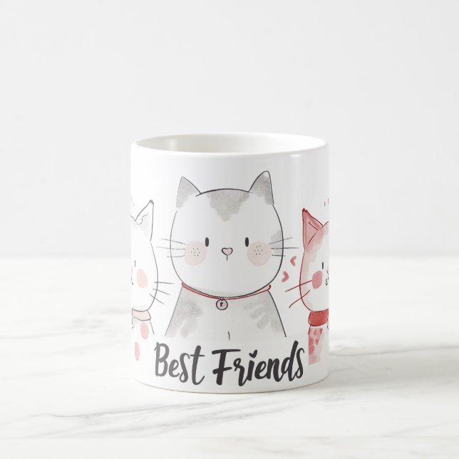 Mug mignon meilleurs amis chats (Centre)