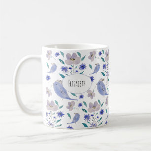 Mug Mignon Moineau Avec un Chapeau de Fleur
