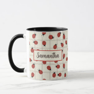 Mug Mignon motif coccinelle & nom personnalisé sur bla