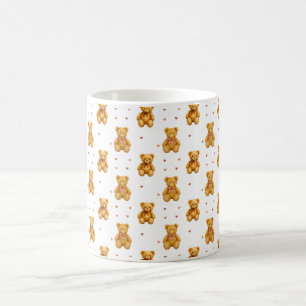 Mug Mignon motif ourson et coeurs sans couture