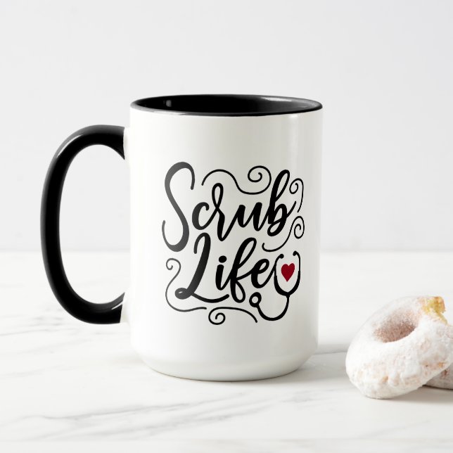 Mug mignon Nurse gommer vie ajouter monogramme (Avec donut)