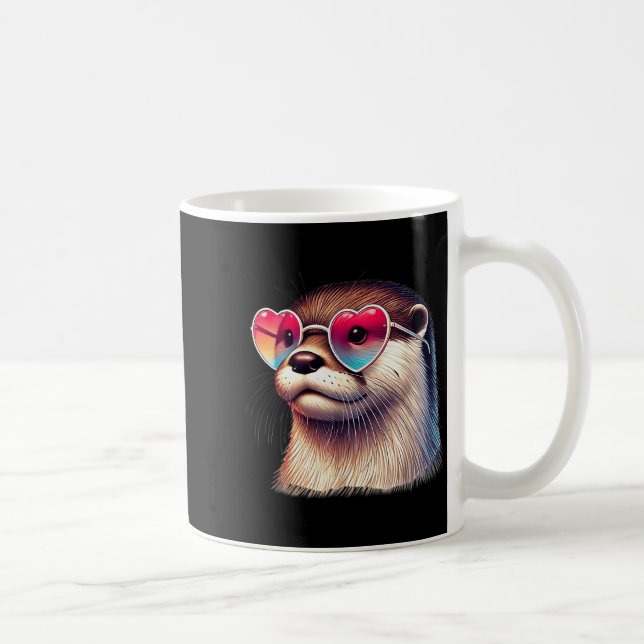 Mug Mignon Otter Saint-Valentin Cœur Manches Courtes F (Droite)