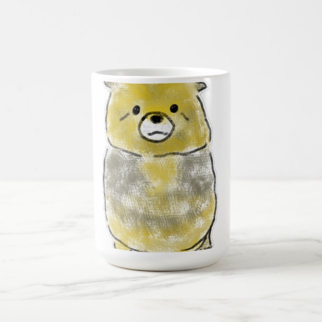 Mug Mignon ours chien à tête jaune et corps gris dessi (Centre)