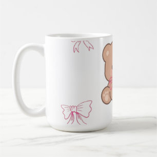 Mug Mignon Ours en Peluche Pastel Ruban Rose Rêveur Es