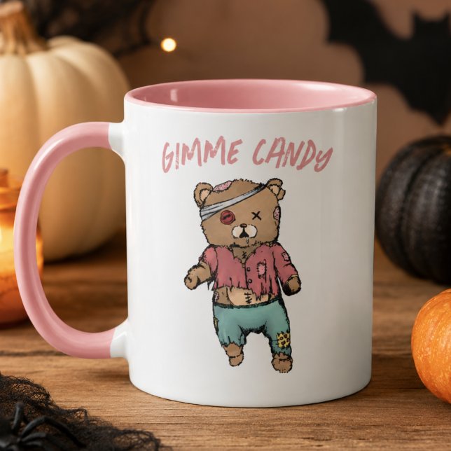 Mug Mignon ours en peluche rose zombie donne-moi des b (Créateur téléchargé)
