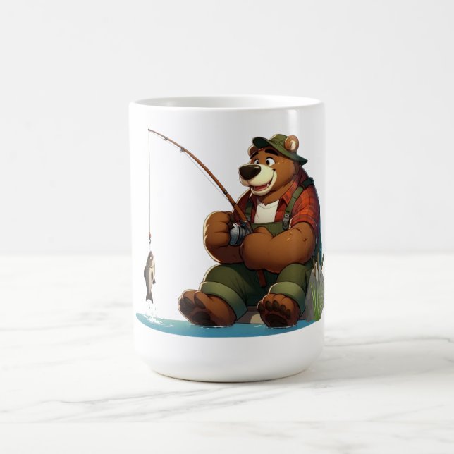 Mug Mignon ours viril pêchant à l'extérieur (Centre)