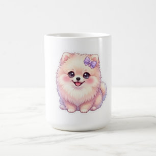 Mug Mignon Pomeranian Kawaii chiot Chien Nœud Violet P