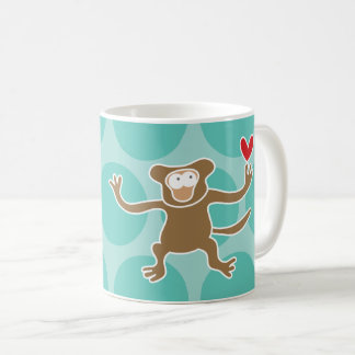 Mug Mignon singe/grand singe brun de dessin animé amus
