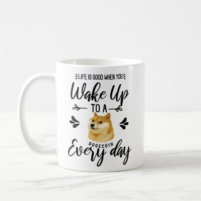 Mug Mignon Tellement Wow ! Mème Dogecoin Hodl (Gauche)