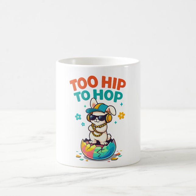 Mug Mignon Trop Branché pour Sauter Lapin Artwork (Centre)