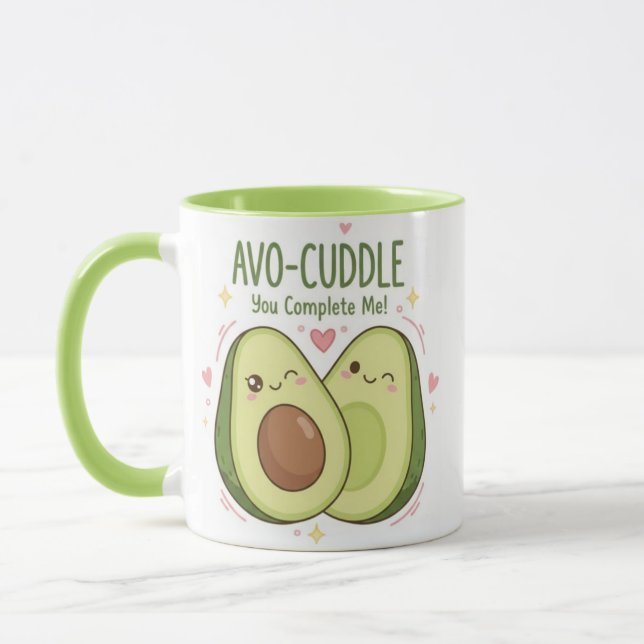 Mug Mignon Tu Me Complètes Couple Kawaii Avocat (Gauche)