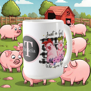 Mug mignonette amatrice de porc fille ajouter monogram