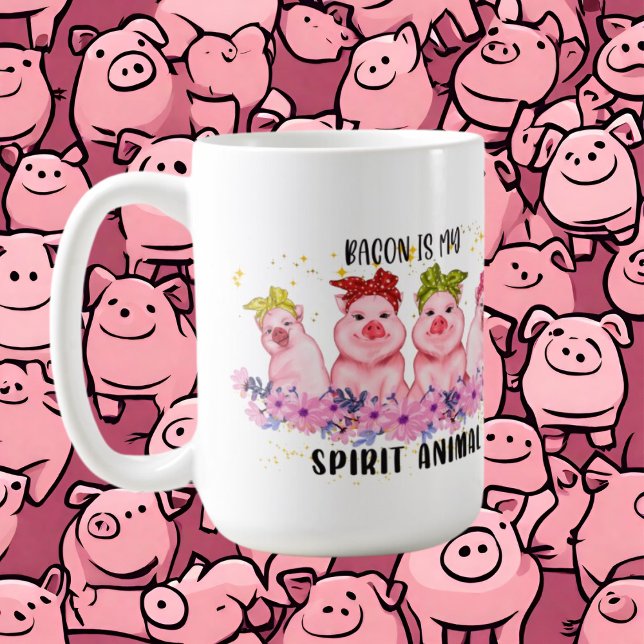 Mug mignonette amatrice de porc fille ajouter monogram (Créateur téléchargé)