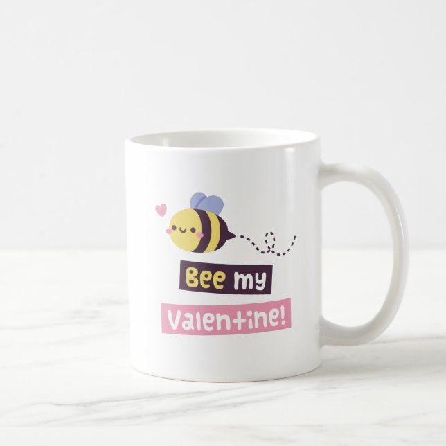 Mug Mignonne abeille ma Saint-Valentin, confession amo (Droite)