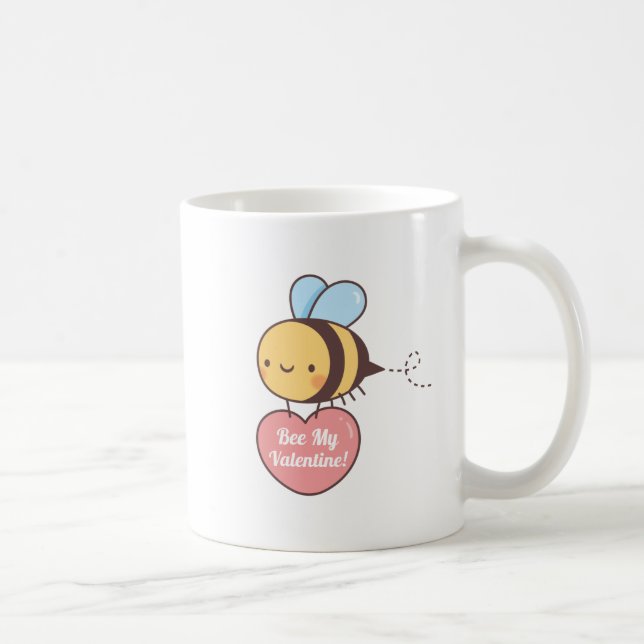 Mug Mignonne abeille ma Saint-Valentin Sois ma Valenti (Droite)