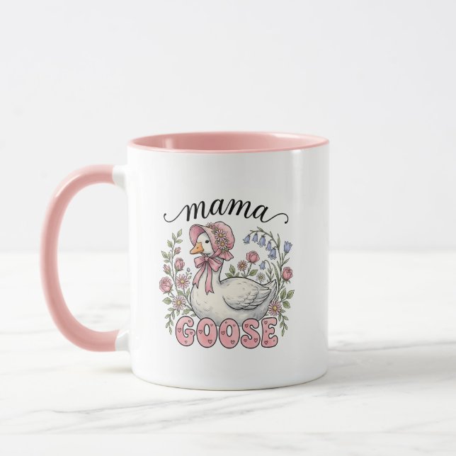 Mug Mignonne art de mots d'oie maman  (Gauche)