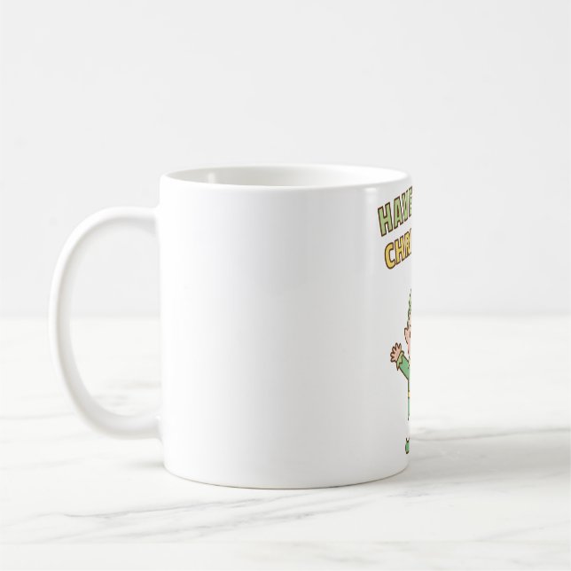Mug Mignonne Avoir Un Jolly Christmas Elf Doodle (Gauche)