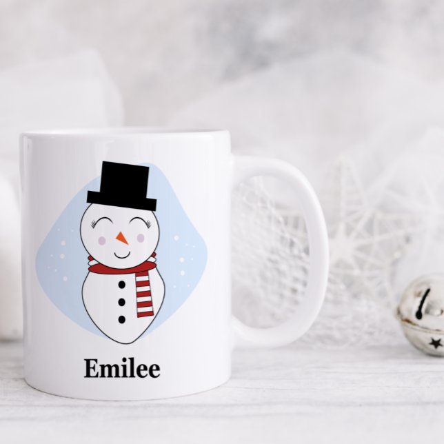 Mug Mignonne bonhomme de neige avec de la boule de Noë (Créateur téléchargé)