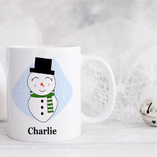 Mug Mignonne bonhomme de neige avec écaille verte Musi