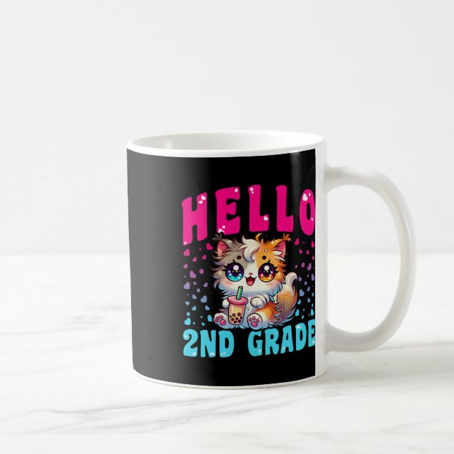 Mug Mignonne Bonjour Filles Chat 2E Année Pour Premier (Droite)