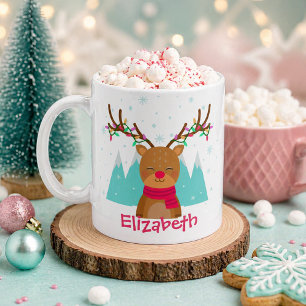 Mug Mignonne bouge de Noël Reindeer pour les enfants