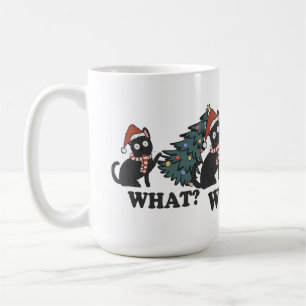 Mug Mignonne Ce Chat Drôle En Casquette Avec Noël Arbr