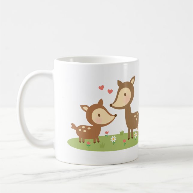 Mug Mignonne cerf de bois mère et enfant pour enfants (Gauche)