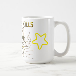 Mug Mignonne Chat - Fumer tue Drôle Conception Anti-Fu