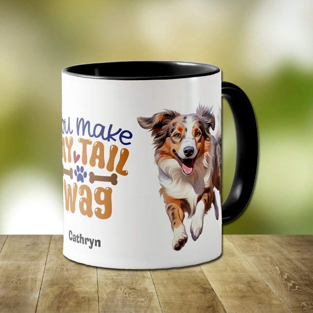 Mug Mignonne Chien-Berger Australien Vous Faites Mon W (Créateur téléchargé)
