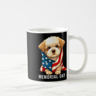 Mug Mignonne Chien Été Drapeau-Nous Jour commémoratif