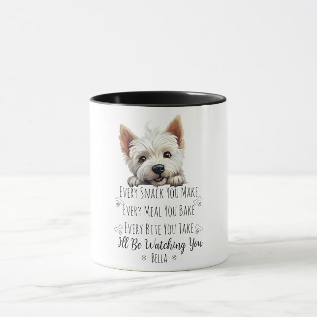 Mug Mignonne Chien Westie Drôle Personnalisé (Centre)