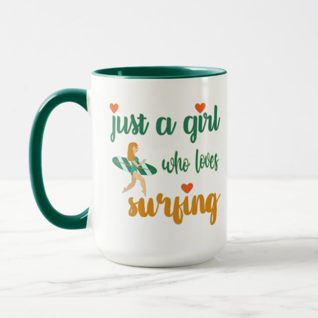Mug Mignonne citation estivale Juste une fille qui aim (Gauche)