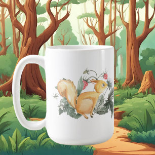 Mug mignonne dame d'écureuil fou ajouter monogramme