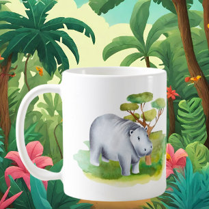 Mug mignonne dame hippo folle ajouter du texte