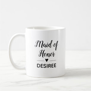 Mug Mignonne d'honneur avec nom cadeau de la fête nupt
