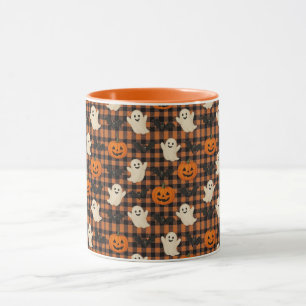 Mug Mignonne, en vichy halloween fantôme chauves-souri