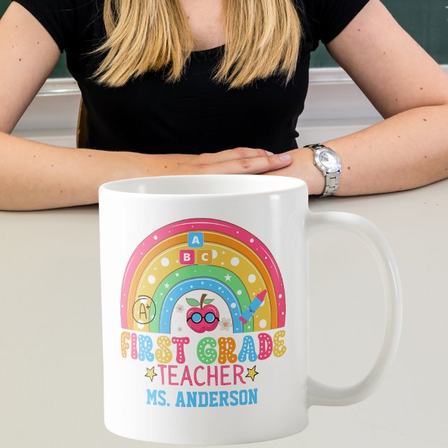 Mug Mignonne Enseignant de première année Personnalisé (Créateur téléchargé)