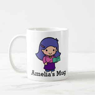 Mug Mignonne Enseignante fille avec livre d'orthograph