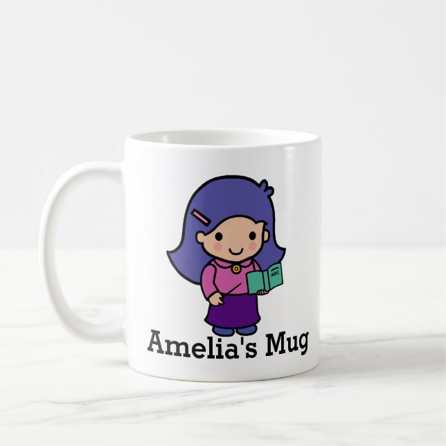 Mug Mignonne Enseignante fille avec livre d'orthograph (Gauche)