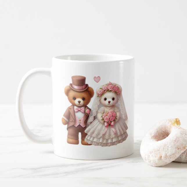 Mug Mignonne Épouse En Teddy Et Mariage De Pièce (Avec donut)
