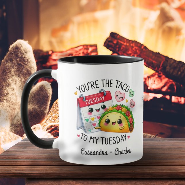 Mug Mignonne et drôle "Taco to My Tuesday" Customisé (Cute & Funny "Taco to My Tuesday" Customized Mug)