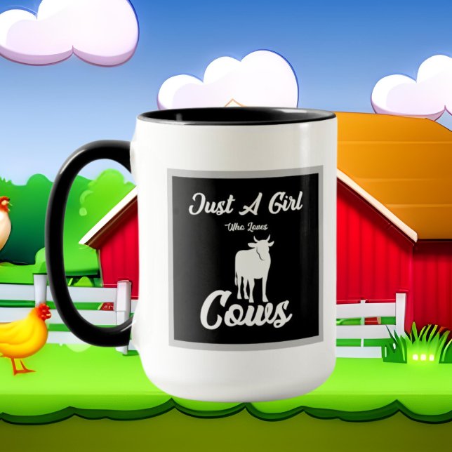 Mug Mignonne fille aime vaches ajouter monogramme (Créateur téléchargé)