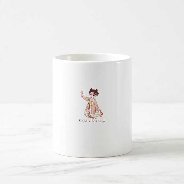 Mug Mignonne fille chibi d'anime Bonne ambiance unique (Centre)