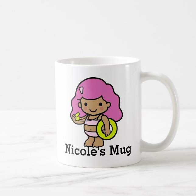 Mug Mignonne fille Garde-vie avec sauveteur (Droite)