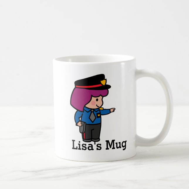 Mug Mignonne fille officier de police (Droite)