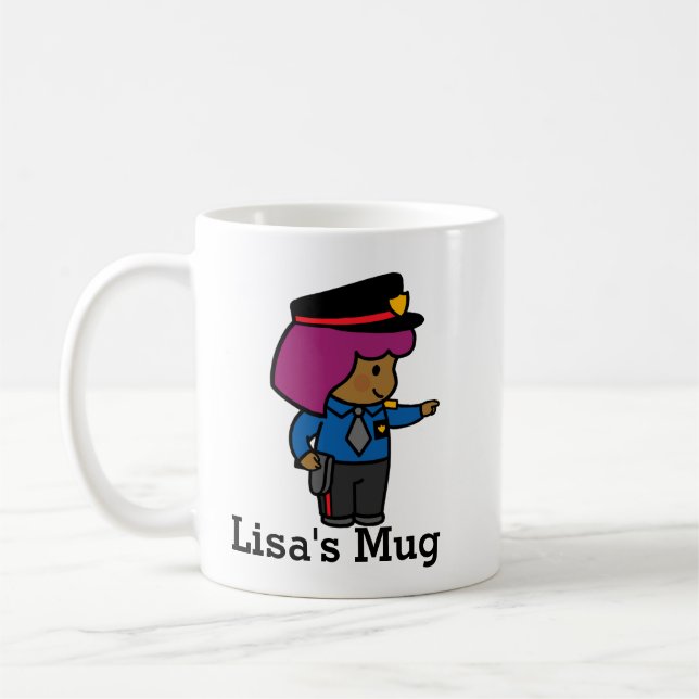 Mug Mignonne fille officier de police (Gauche)